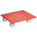 Transporthilfe MM 1397, 59 x 49 x 14 cm, harte Rollen Ø 100 mm, Rollenlager, Platte FSC® bezogen, Tragkraft 400 kg