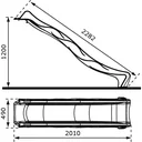 Sky230 Rutsche mit Wasseranschluss Grau - 228 cm
