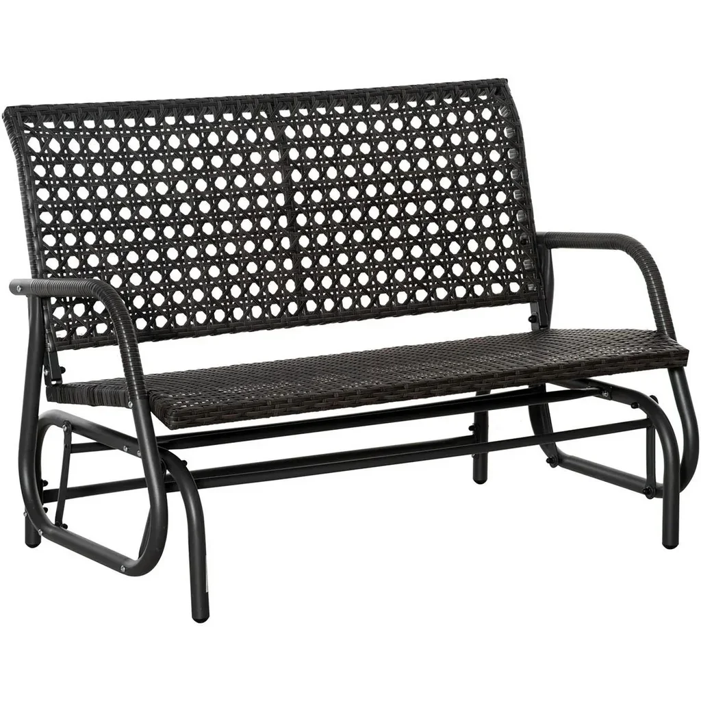 Polyrattan-Schaukelsofa mit extra breitem Sitz, 70L x 120B x 84H cm, grau