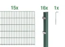 Doppelstabmattenzaun Komplettset, grün, Höhe 80 cm, Länge 30 m