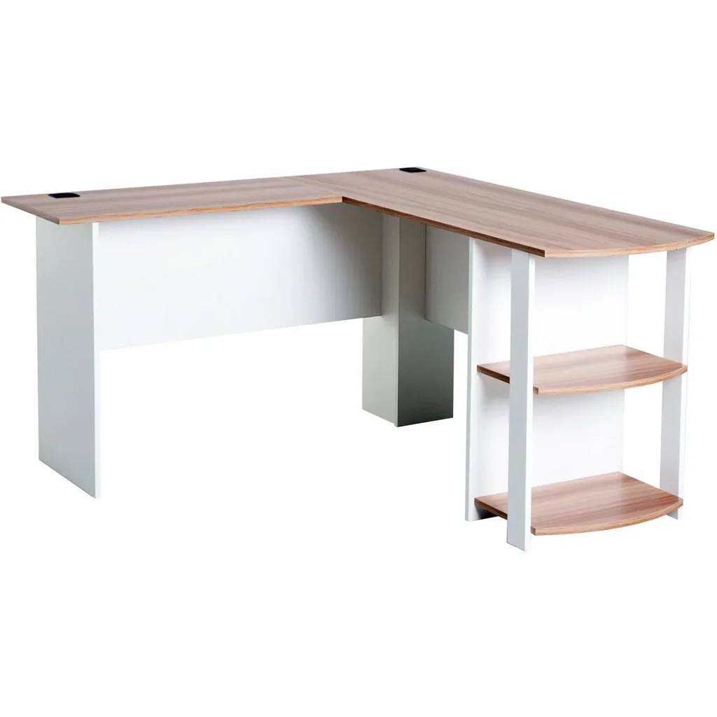 Eckschreibtisch Schreibtisch Staufach Walnuss L136 x B130 x H72cm