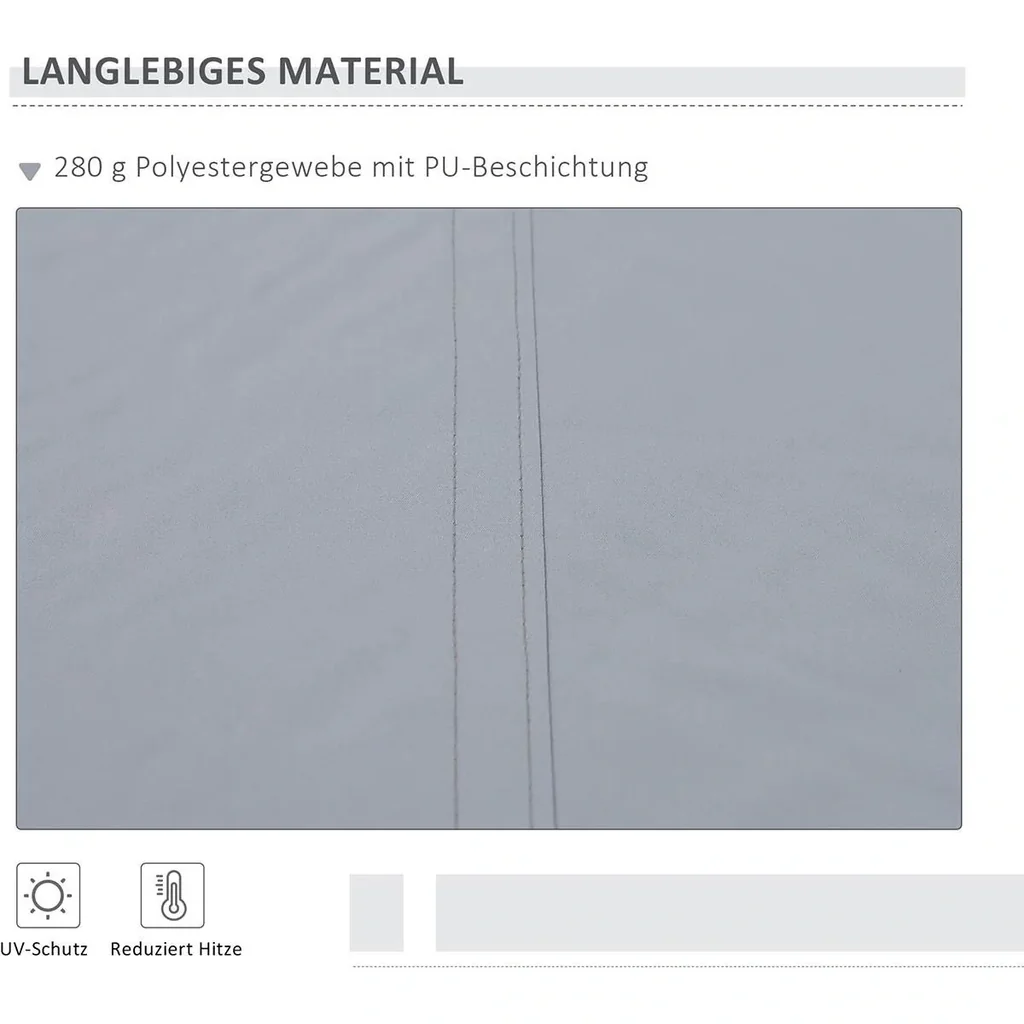 manuelle Gelenkarmmarkise 395 cm Markise mit Handkurbel Balkonmarkise Sonnenschutz Wandmontage Balkon Alu Grau 395 x 245