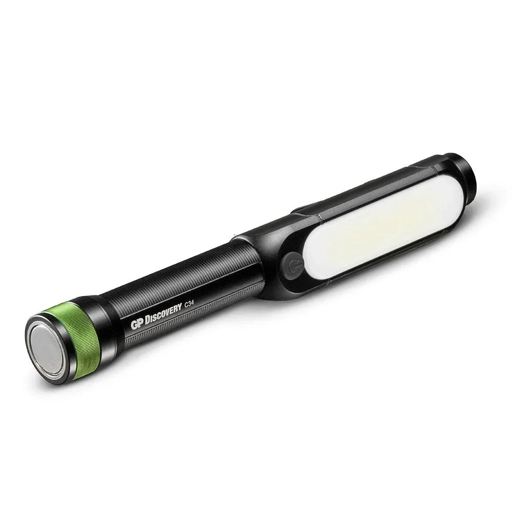 DISCOVERY Clip Arbeitsleuchte mit seitlicher COB Lichtleiste, Magnetbefestigung, 4 Leuchtmodi 550 Lumen, IPX4