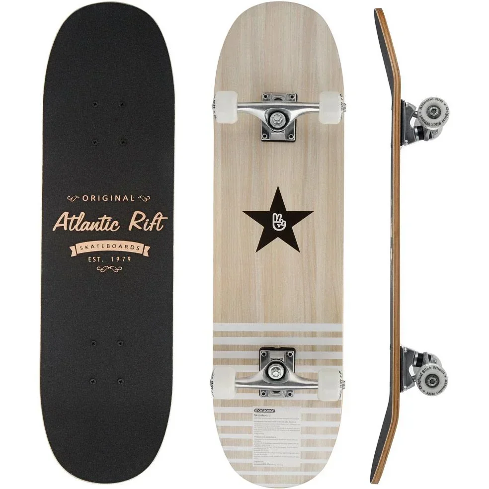 Skateboard - ABEC 9 Lager - Holz - Schwarz - PU Räder & Dämpfer