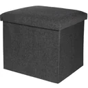 NL Aufbewahrungsbox / Fußhocker - Fußhocker mit Ablage - 38 x 38 cm - Baumwolle - Schwarz