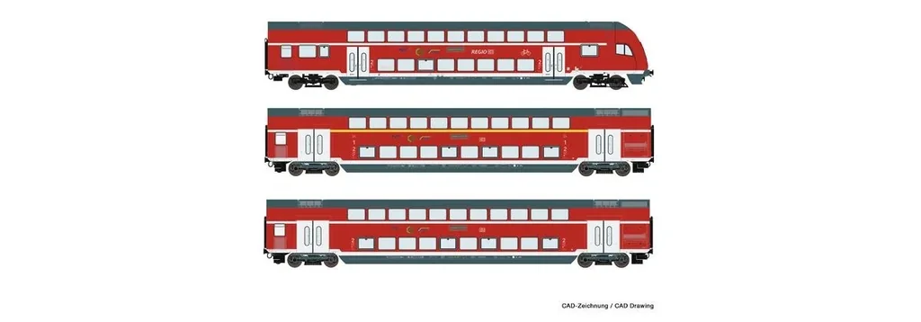 3-tlg. Set: Doppelstockwagen, DB AG (AC)