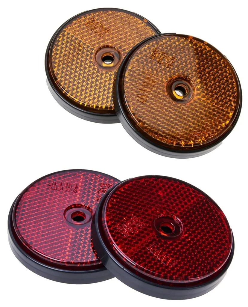 Reflektor, orange, rund, 2 Stück
