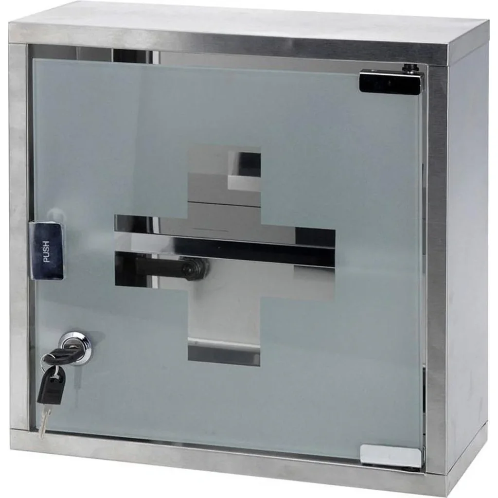 Excellent Care Medizinschrank - Badezimmermöbel - Edelstahl - Glas