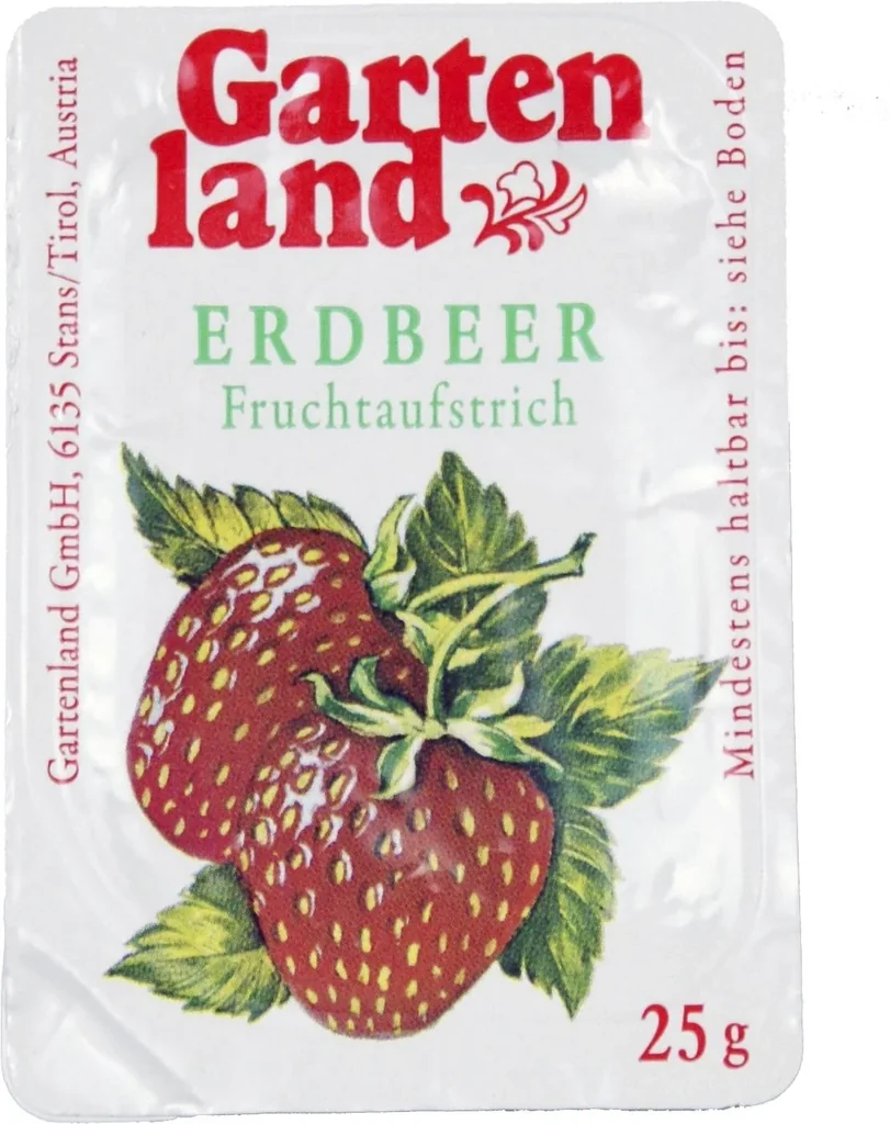 Frühstückskörbchen gefüllt mit Honig und Konfitüre, 30-teilig