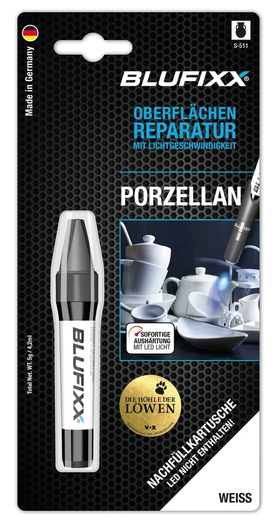 Ersatz-Kartusche 5 g für Reparaturstift MGS Porzellan, weiß