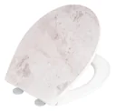 Premium WC-Sitz White Marble mit Relief, aus antibakteriellem Duroplast, mit Absenkautomatik