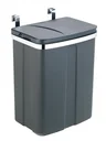 Tür-Abfalleimer, 12 Liter, Grau/ Silberfarben