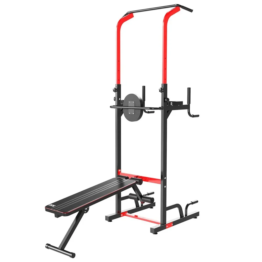 Power Tower Dip Station Büro Fitnesscenter multifunktionale Kraftstation höhenverstellbar täglich Training klappbar Rück