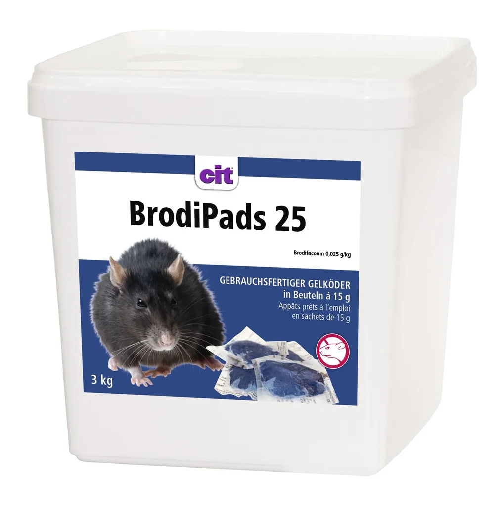 Ratten und Mäuse Köder BrodiPads 25 - 3 kg Brodifacoum