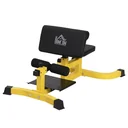 Kniebeugentrainer Beintrainer Bauchtrainer verstellbar rollbar bis 120 kg Stahl Gelb Schwarz 50 x 97 x 46-58 cm Heimtrai