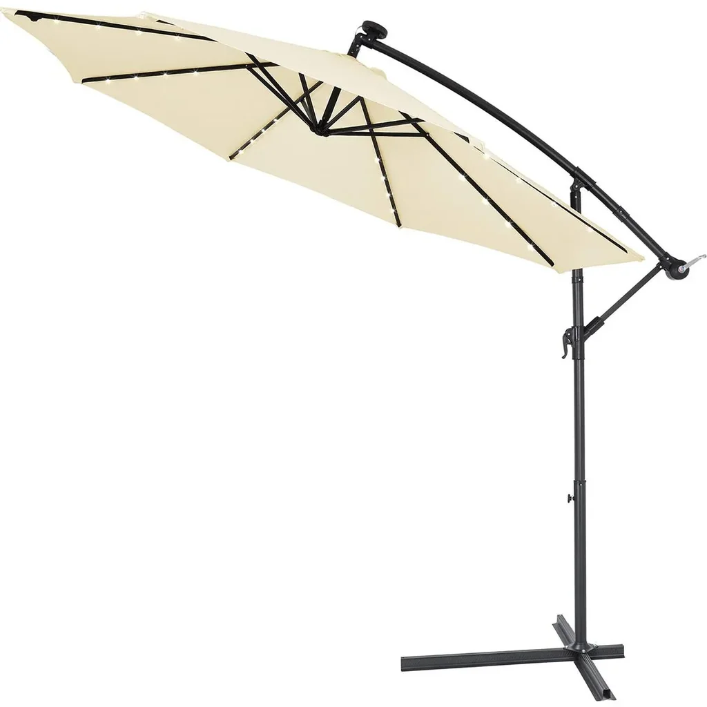 Sonnenschirm Haiti mit LED-Beleuchtung kippbare Creme - Ø 3m