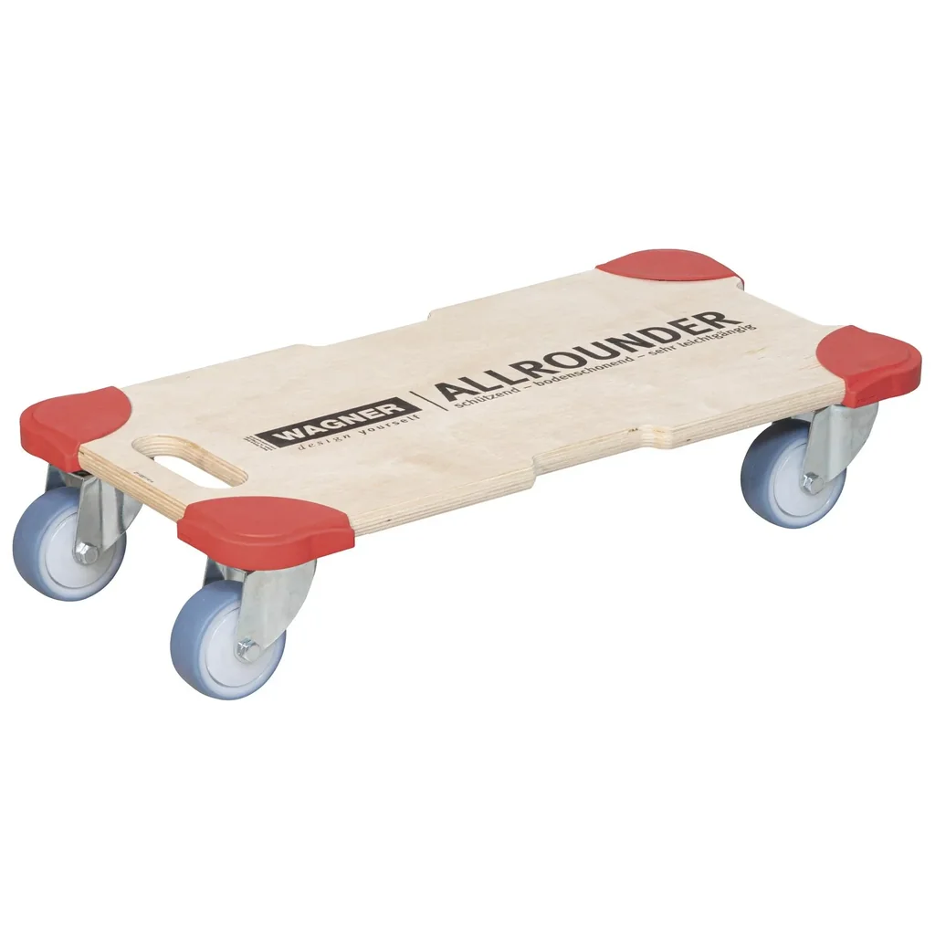 Transporthilfe MM 1322, 59 x 29 x 11 cm, softe Rollen Ø 80 mm Kugellager, Kantenschutz Multiplex FSC®, Tragkraft 400 kg