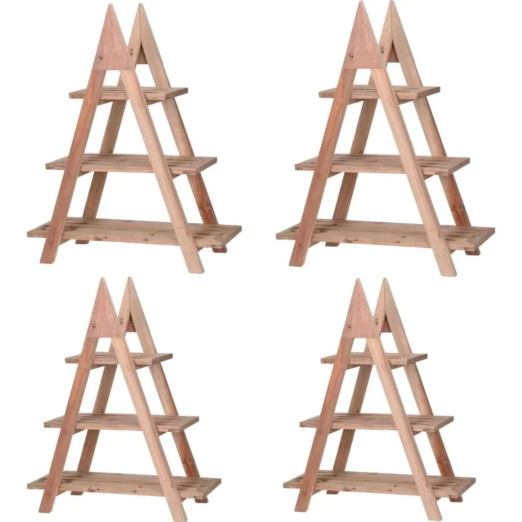 Pflanzenregal - Holz - 3 Ebenen - Dreieck - 4KS