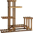 Pflanzenregal 6 Ebenen Vierstufiges Blumenregal Blumentreppe Blumenständer Blumenleiter Massivholz Natur 98 x 28 x 96,5