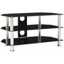 TV-Schrank 75x40x40 cm gehärtetes Glas schwarz