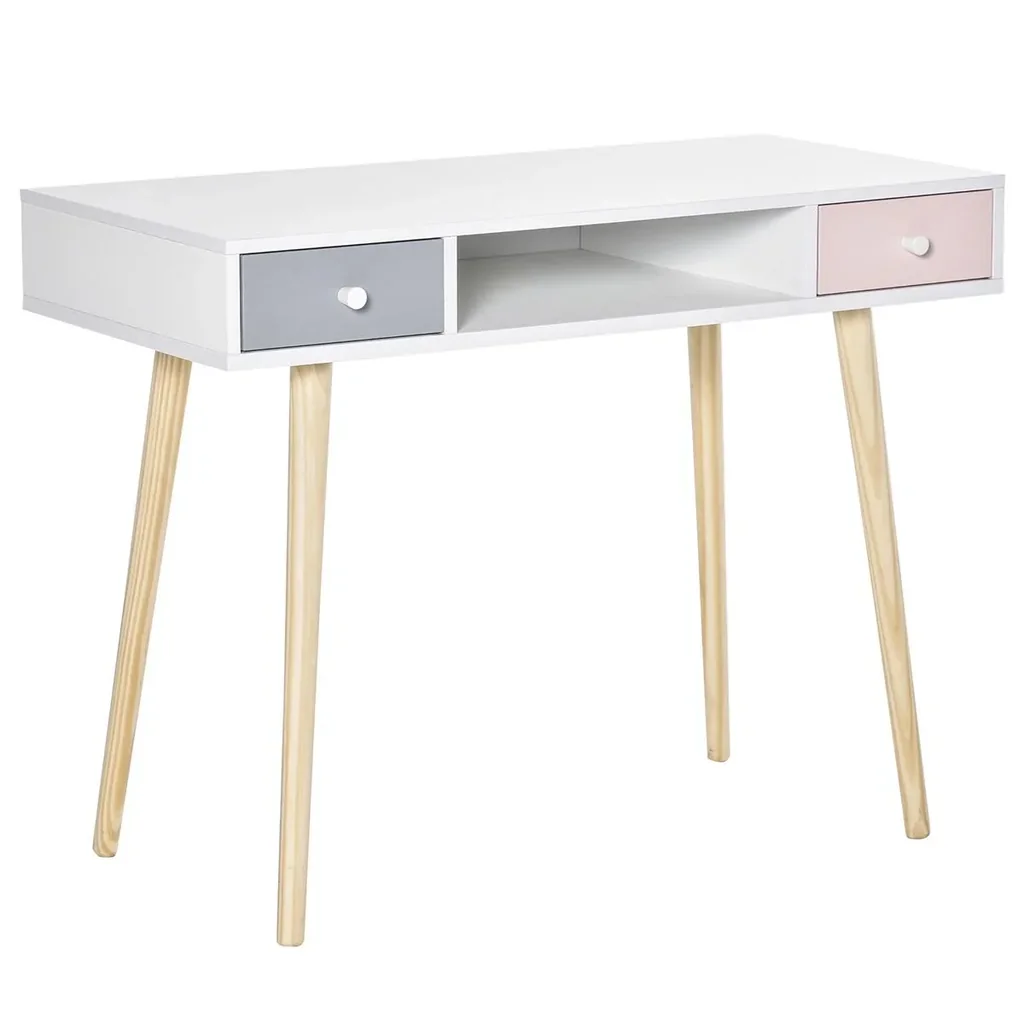 Kinder Schreibtisch mit Schublade mehrfarbig Kindertisch mit Kieferfischbeine 100 x 48 x 76,5 cm