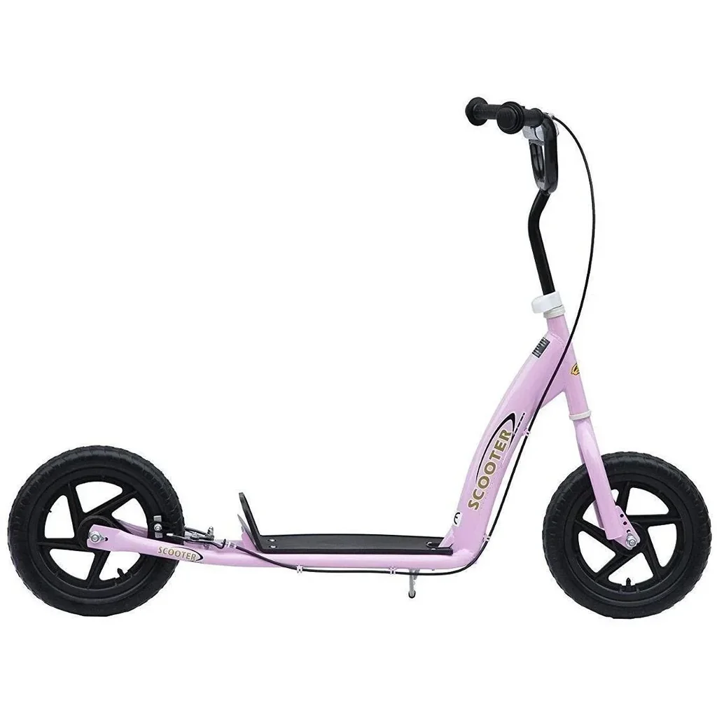Tretroller Scooter 12 Zoll Cityroller Kinder Roller Bike rosa