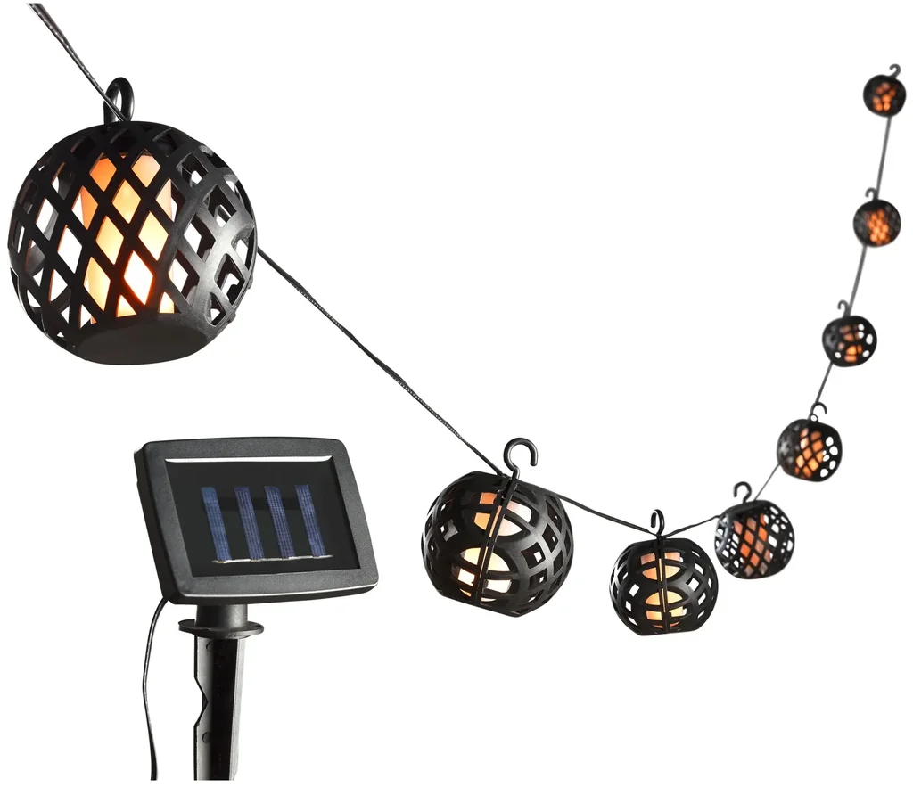 Solar LED-Lichterkette mit realistischem Flammeneffekt