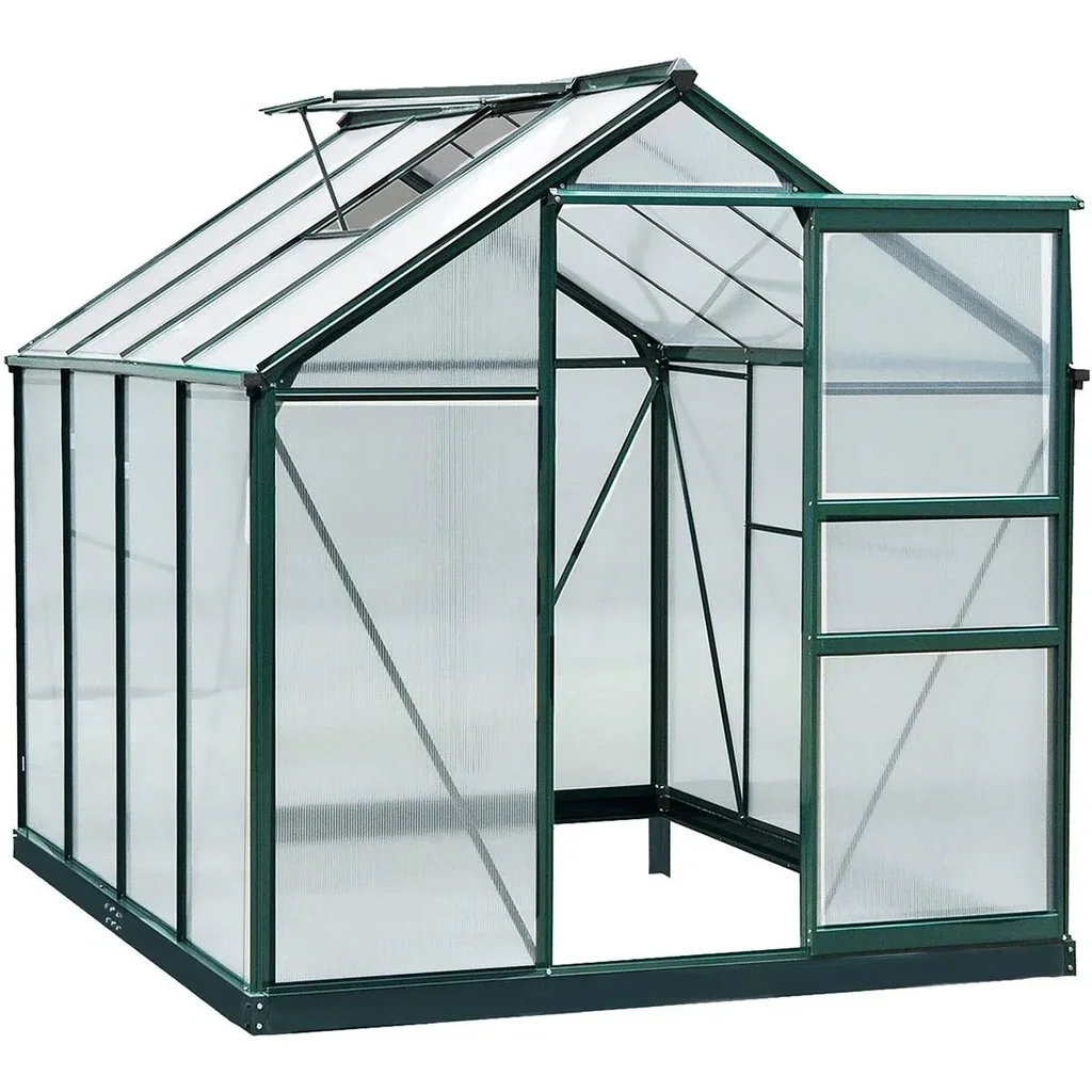 Gewächshaus mit Polycarbonat-Schale und Oberlicht, 190 x 252 x 201 cm