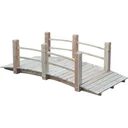 Gartenbrücke Holzbrücke Holzsteg Teichbrücke Zierbrücke mit Geländer bis 180 kg Tannenholz Natur 152,5 x 67 x 48 cm