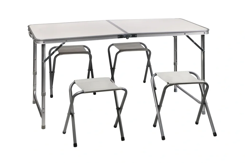 Campingtisch Set faltbar mit 4 Klappstühlen