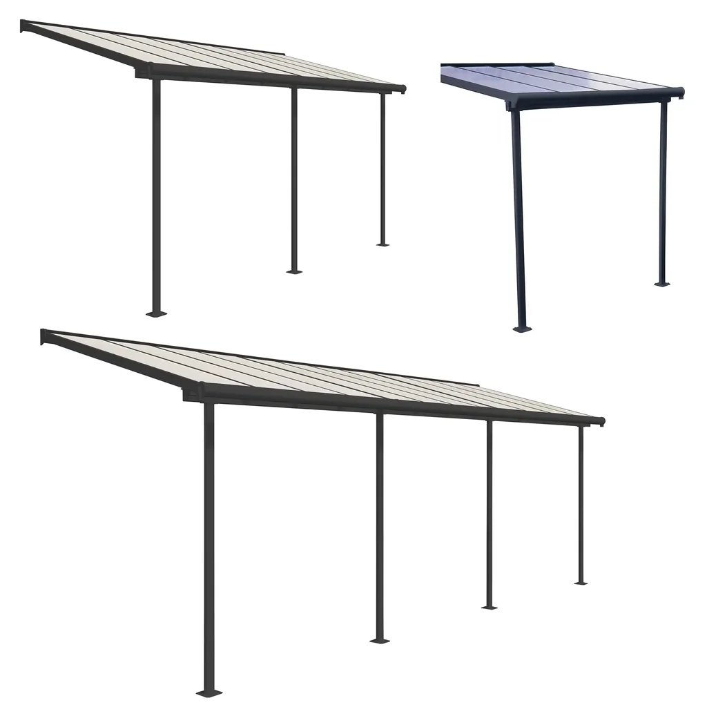 Terrassendach Sierra 230 x 670 cm grau