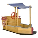 Sandkasten Schiff Design Matschekiste aus Holz für Kinder 3-8 Jahre Sandkiste Orange 160 x 70 x 103 cm