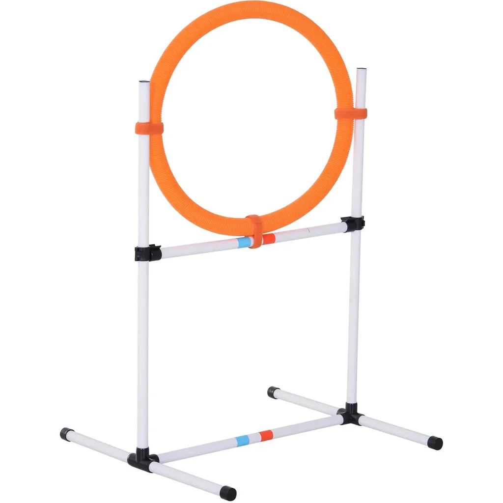 Hundetrainingsset Springring für Haustier-Agility-Training tragbar PE Weiß + Orange 74,5 x 66 x 91 cm