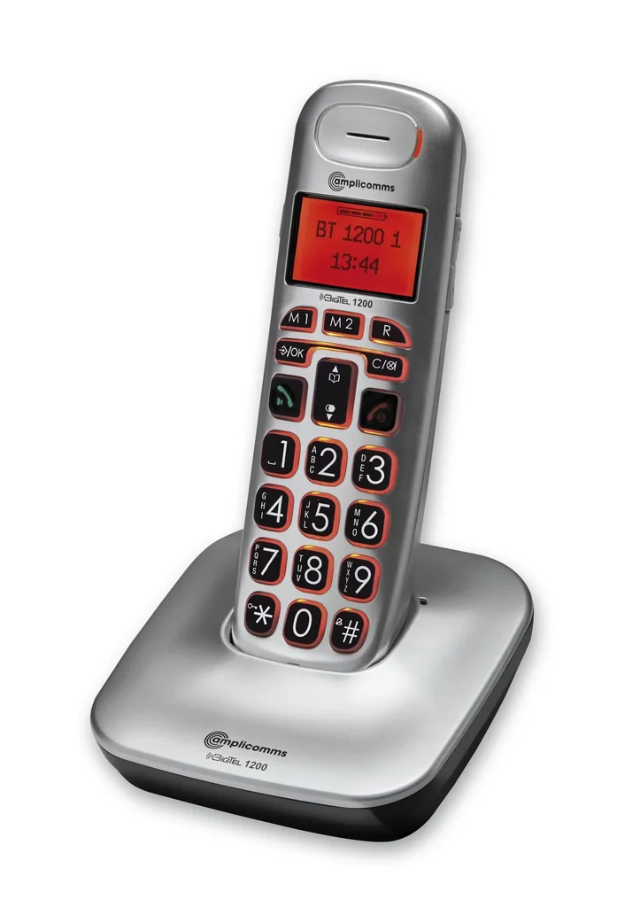 Komfort-Telefon amplicooms BigTel 1200 mit Hintergrundbeleuchtung, schnurlos