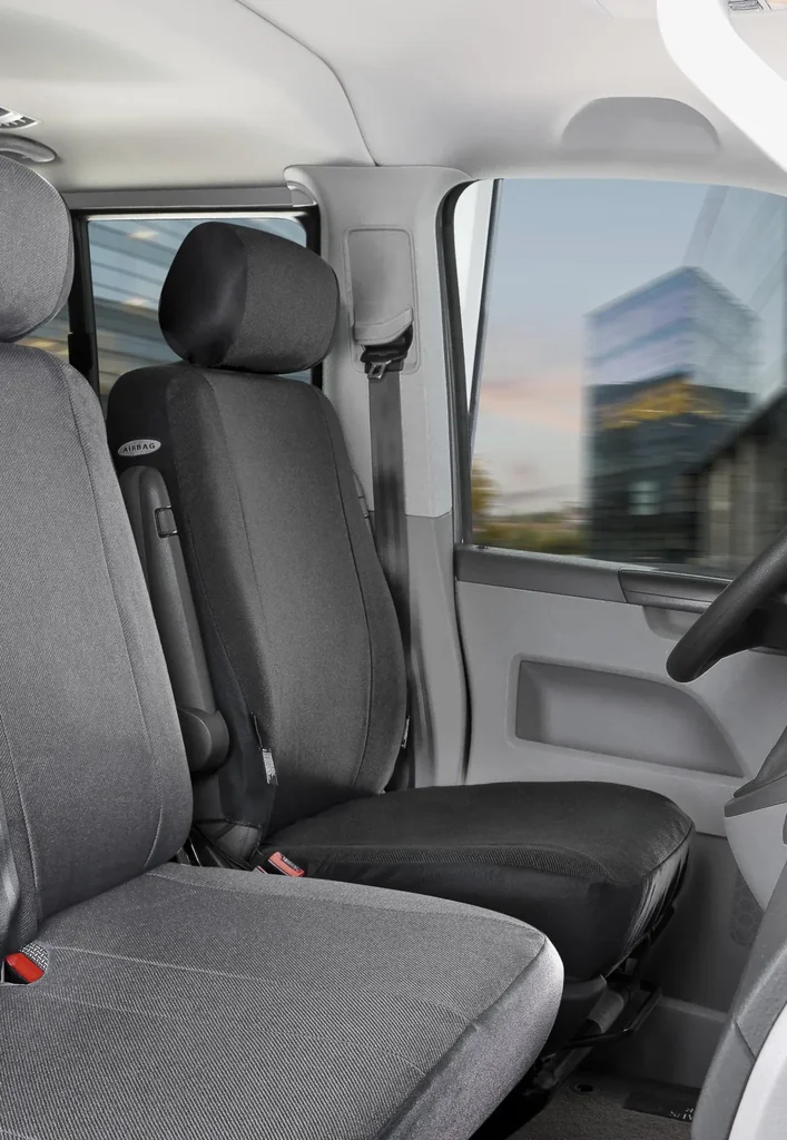 Passform Sitzbezüge VW T5 für Doppelbank vorne aus Stoff ab BJ 04/2003 bis 08/2009