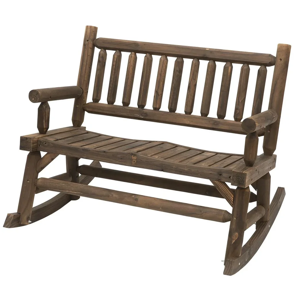 Schaukelbank mit Armlehne dunkelbraun