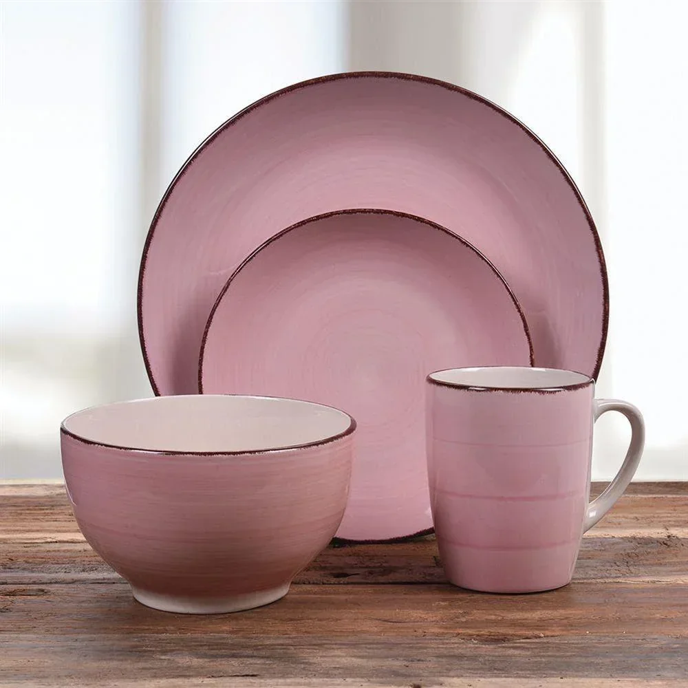 NL Geschirrset 16-teilig - Steingut - Rosa