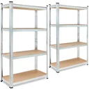 Metallregal mit 4 Fachböden - 700kg Kapazität - (HxBxT) 160x90x40 cm - 175kg pro Fachboden - 2 STUKS