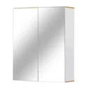 Spiegelschrank Wandschrank mit 3 Ablagen Schminkschrank Spanplatte Weiß 60 x 20,5 x 75 cm