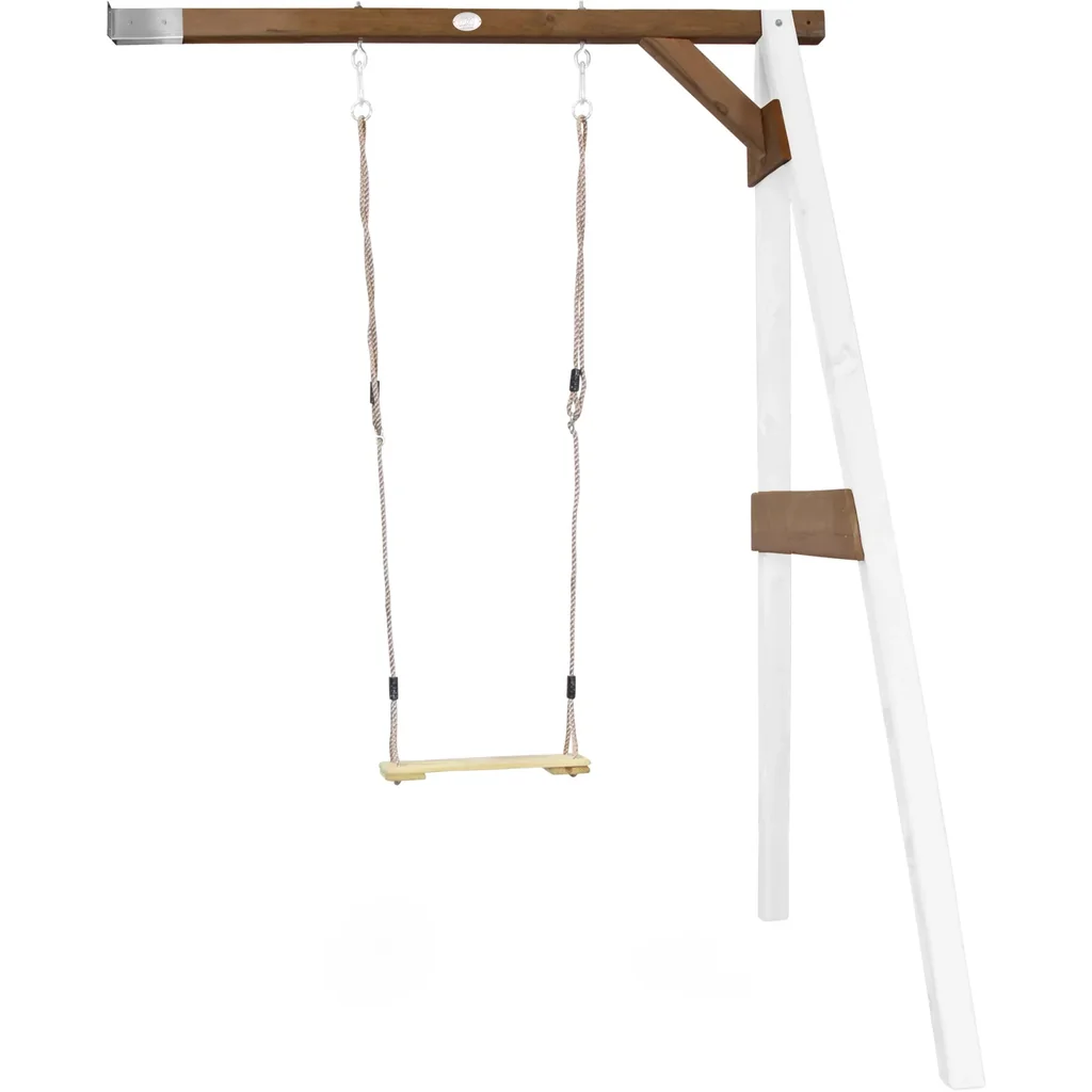 Einzel-Anbauschaukel Weiß/Braun