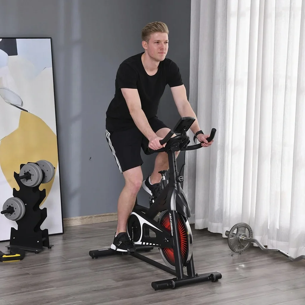 Fahrradtrainer Indoor Heimtrainer mit 13KG Schwungrad Home Gym Cycling Bike Trainer Fitnessfahrrad Stufenlos Widerstand
