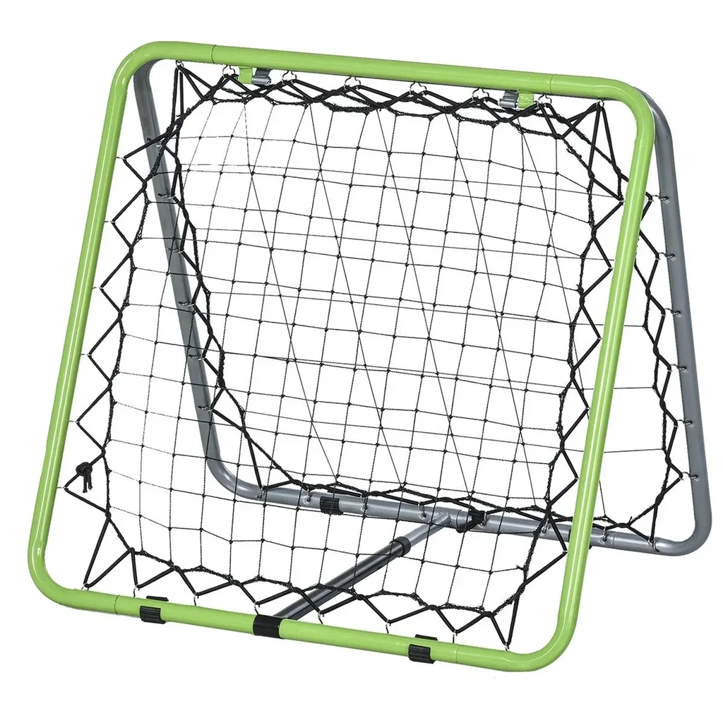 Baseball Rebounder Kickback Tor Rückprallwand Netz beidseitiger Rückprall Faltbar Metall+PE Grün 75 x 75 x 64 cm