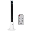 Turmventilator 118,2 cm mit Fernbedienung 3 Modi 3-Geschwindigkeiten LED-Anzeige 220-240V 50 W 12-Stunden-Timer Weiß