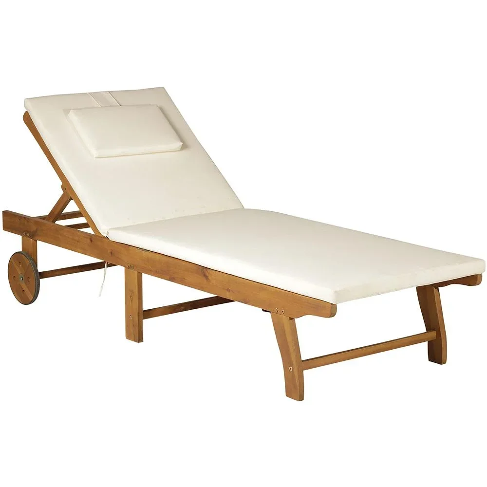 Gartenliege Sonnenliege Liegestuhl klappbar verstellbar Akazienholz Natur L197 x B72 x H(34 84) cm