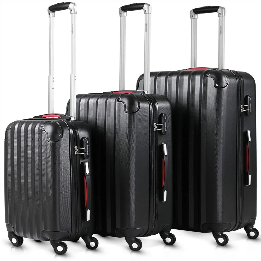 Hartschalenkoffer-Set - Grundlinie Schwarz M/L/XL