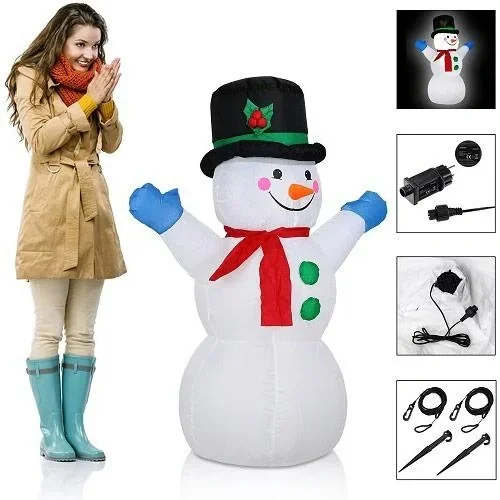 Aufblasbarer Schneemann XL beleuchtet 120cm