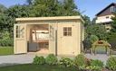Gartenhaus 254 Gr.2, 394 x 296 x 222 cm Wandstärke 28 mm, Doppeltür, mit 2. Raum Einzeltür