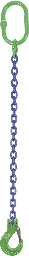 Anschlagkette 1GK10-GKH, Ø 8 mm x 1,0 m Nutzlänge, Tragfähigkeit 2,5 t (Neigungswinkel 90°), 1-strängig, GK 10
