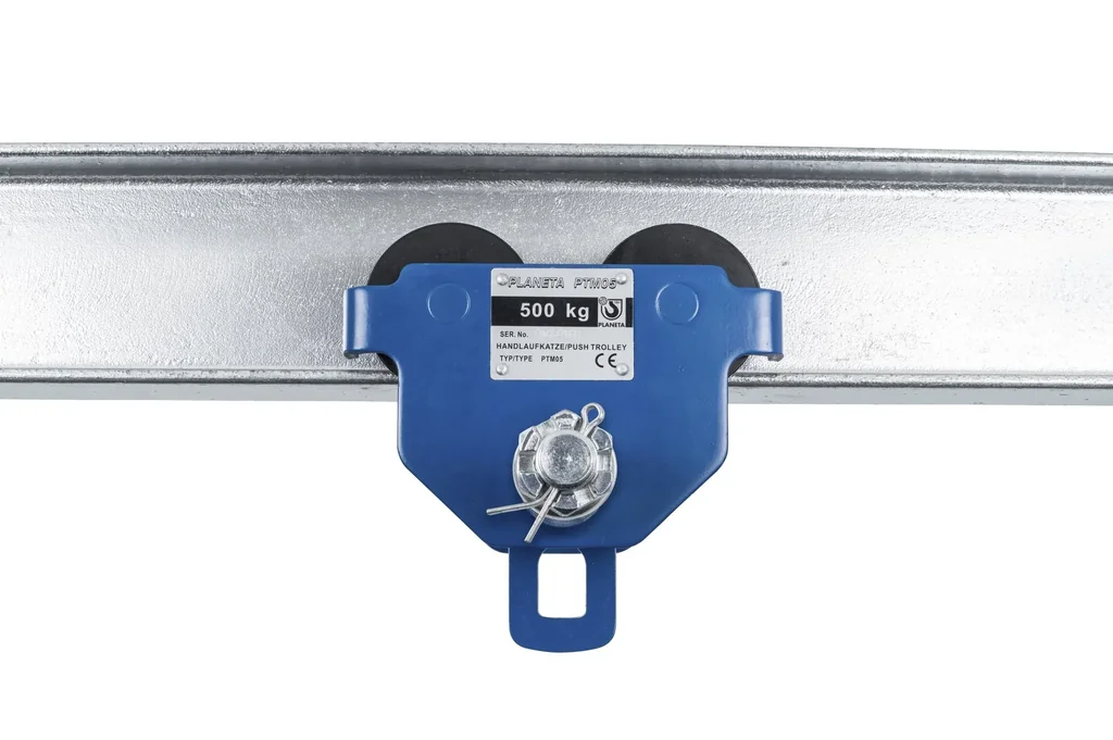 Handlaufkatze PTM 3, Tragfähigkeit 3.000 kg, Flanschbreite 100-203 mm, Min. Kurvenradius 1,2 m