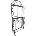 Weinregal Weinhalter Flaschenregal Standregal für 9 Flaschen Metall Schwarz 75 x 25 x 169 cm